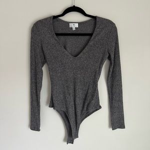 SOCIALITE Ribbed V-neck Bodysuit